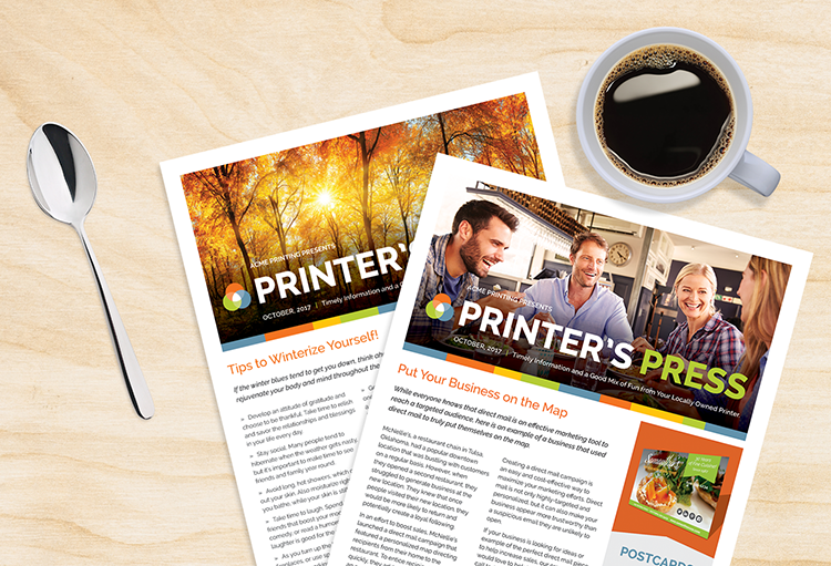 Printer's Press, Direct Mail, Marketing Ideas For Printers, Take Your Pick of Content