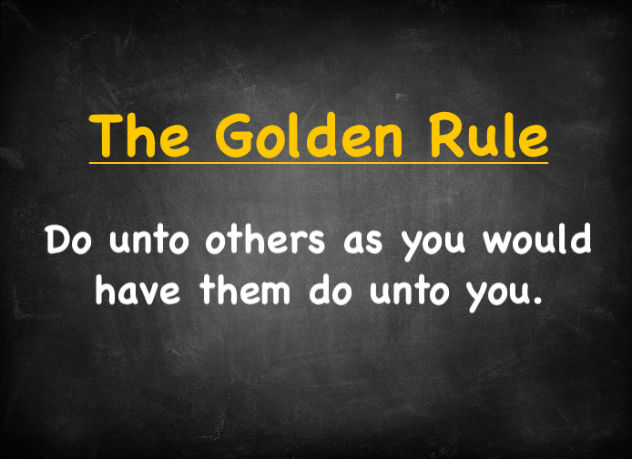 The golden rule on a chalkboard